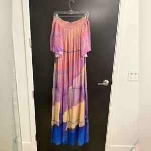 Never-worn, off the shoulder BL^Nk London maxi-dress